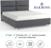BARBONS Gumirana plahta 200x200 cm, 100% pamuk, Oeko-Tex certifikat, jersey, za boxspring krevete i debele madrace (do 27 cm), bijela 6