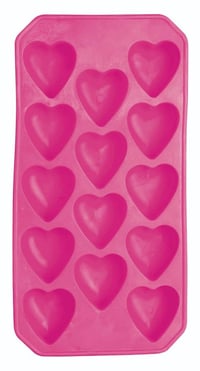 Formă din silicon pentru cuburi de gheață BarCraft cu model în formă de inimă, roz, 26 x 12 cm 1