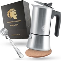 Barista Legends French Press Fekete Kávéfőző - Üveg és Rozsdamentes Acél, 600 ml, 3 Csészés, Kézi Kávéprés Aromadús Élményhez, Kempingezéshe 1