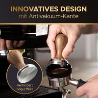 BaristaLegends 58,5 mm Espresso Tamper Rozsdamentes Acél Fa Nyéllel Profi Kávéhoz 3