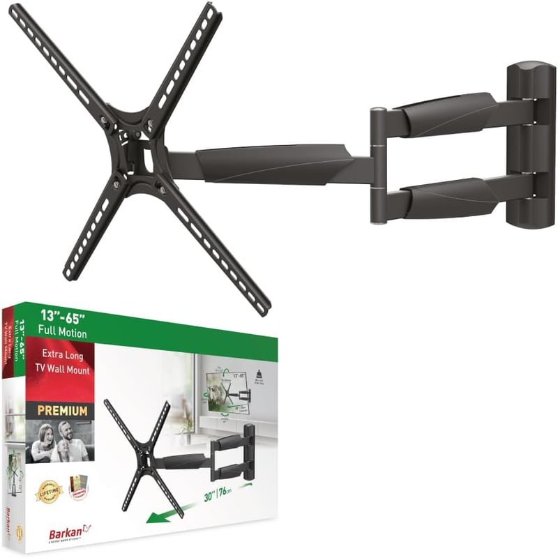 Barkan BM343XL hosszú TV fali tartó 13-65 colos mozgatható konzol 36,2 kg-ig - 76 cm Lange