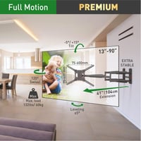 Barkan TV Fali Tartó 13-90 Hüvelyk Dupla Karos Forgatható Dönthető Konzol LED OLED LCD Televízióhoz 60kg Teherbírás VESA 600x400 2