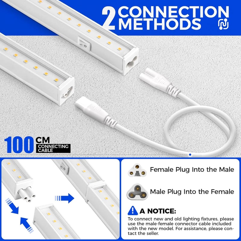 Barrina T5 LED növénylámpa 5000K 29cm 4db szett teljes spektrum - 29cm, White