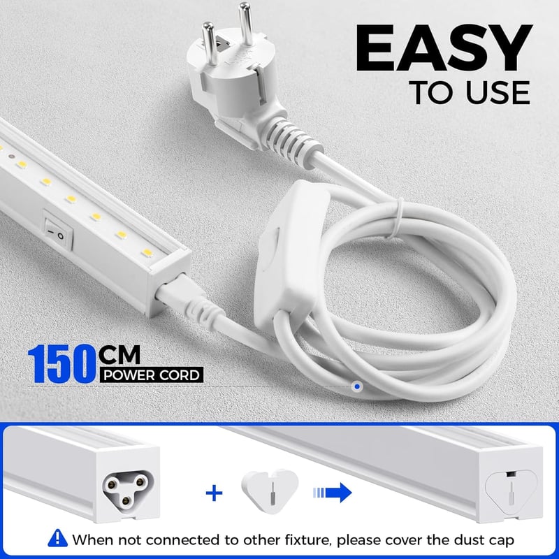 Barrina T5 LED növénylámpa 5000K 29cm 4db szett teljes spektrum - 29cm, White