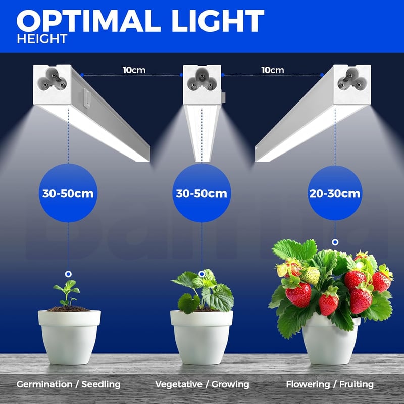 Barrina T5 LED növénylámpa 5000K 29cm 4db szett teljes spektrum - 29cm, White