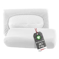 BaSaTex Bio navlake za jastuke, set od 2 komada, za ortopedske i anatomske jastuke, 97% GOTS pamuk + 3% elastan, 40x60 cm - 45x65 cm, bijela 1