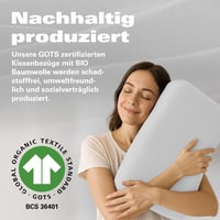 BaSaTex Bio pamučna jastučnica 2 kom., za anatomski i ortopedski jastuk, 40x60 cm — Vidljivi tragovi korištenja (stanje: vidi 2. sliku) 7