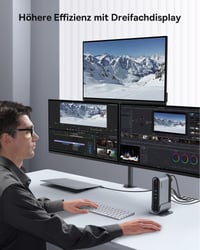 Dokovacia stanica Baseus 17 v 1, 4K HDMI x2, DP x1 pre 3 monitory, 100W PD, USB 3.0 x3, LAN, čítačka SD/TF kariet, audio hub pre Windows, Mac a notebooky 3