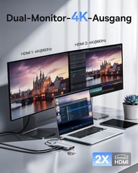 Baseus 9 az 1-ben USB-C dokkolóállomás 4K@120Hz, 2×HDMI, 1000Mbps, 100W PD - ezüstszürke 5