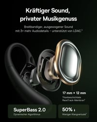 Športové slúchadlá Baseus Eli Sport 2 s otvorenou konštrukciou, Bluetooth 5.3, výdrž batérie 45 h, SuperBass 2.0, IPX7, 4 mikrofóny, AI potlačenie hluku, na šport a behanie 3
