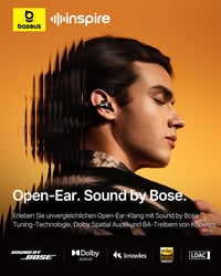 Căști open-ear Baseus Inspire XC1, sunet de la Bose, Dolby Audio, Hi-Res, tweeter Knowles BA, sistem hibrid cu 2 căi, 40 de ore de redare, IP66 2