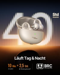Slúchadlá s otvorenou konštrukciou Baseus Inspire XC1, zvuk od Bose, Dolby Audio, Hi-Res, Knowles BA výškový menič, 40 hodín, IP66, hviezdicovo biela 5
