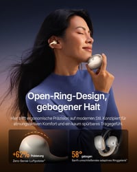 Slúchadlá s otvorenou konštrukciou Baseus Inspire XC1, zvuk od Bose, Dolby Audio, Hi-Res, Knowles BA výškový menič, 40 hodín, IP66, hviezdicovo biela 4