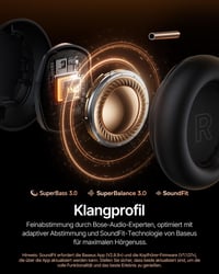 Bluetooth slúchadlá Baseus Inspire XH1 s potlačením hluku -48 dB, zvuk Bose, Dolby Audio, Hi-Res, 100-hodinová výdrž batérie, Bluetooth 6.1, 5 mikrofónov, O 3