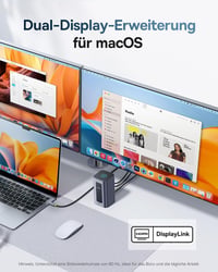 Baseus Nomos Air 12 az 1-ben USB-C dokkoló állomás 2 monitoros 2 db 4K HDMI 100W PD 10Gbps Gigabit Ethernet Windows és macOS 4