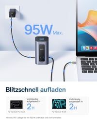 Baseus Nomos Air 12 az 1-ben USB-C dokkoló állomás 2 monitoros 2 db 4K HDMI 100W PD 10Gbps Gigabit Ethernet Windows és macOS 7