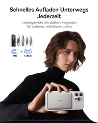 Power banka Baseus Picogo AM41 5000 mAh, bezdrôtové nabíjanie MagSafe, rýchle nabíjanie PD 20 W, ultratenká magnetická externá batéria s káblom USB-C 5