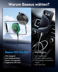 Baseus VC2 Flex Pro 15W MagSafe autós telefontartó vezeték nélküli töltéssel 8