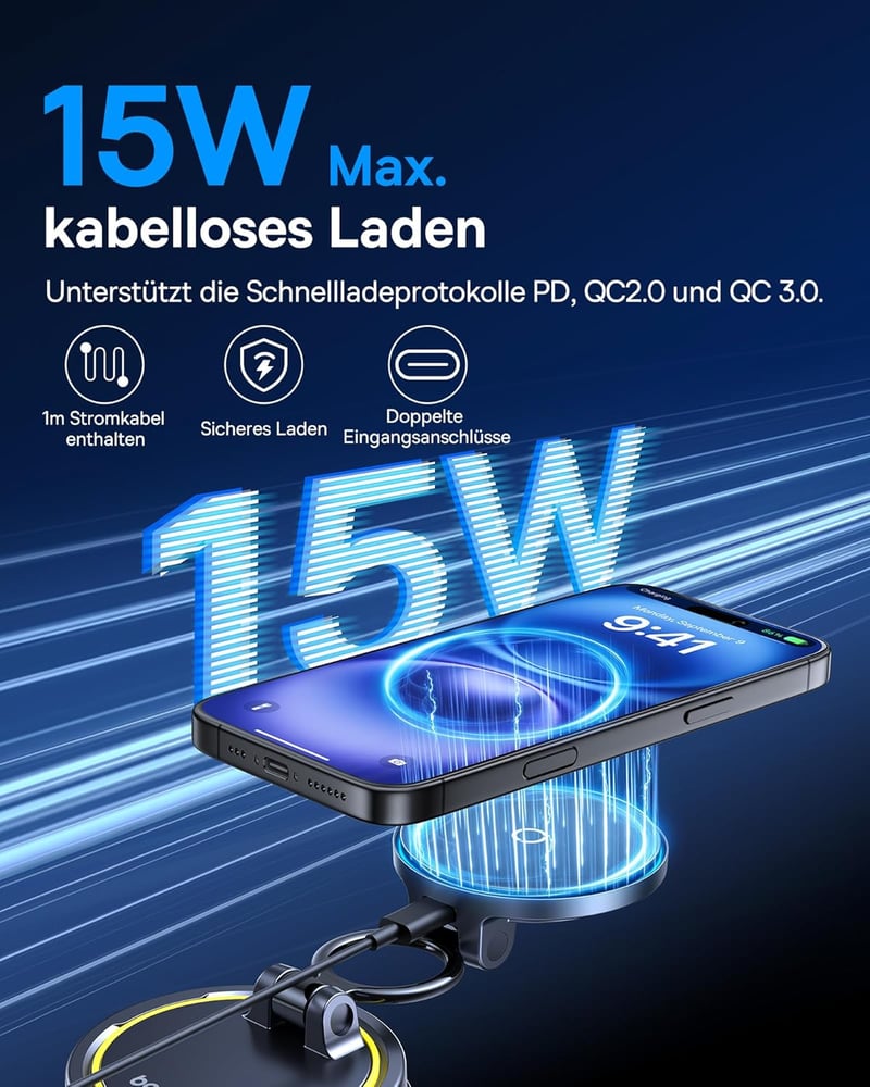 Baseus VC2 Flex Pro 15W MagSafe autós telefontartó vezeték nélküli töltéssel