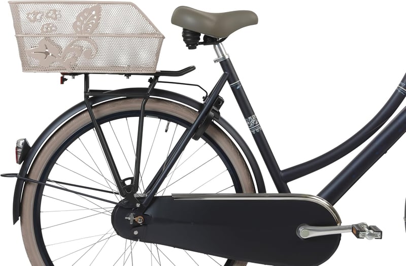 Basil Cento Flower fekete acél csomagtartó kosár E-bike-hoz - Metal