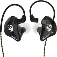 BASN in-Ear monitor fülhallgató fekete, zajszűrős, dupla dinamikus meghajtó, kivehető MMCX kábel, vezetékes művészeknek 1