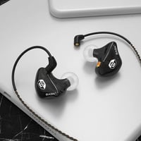 BASN in-Ear monitor fülhallgató fekete, zajszűrős, dupla dinamikus meghajtó, kivehető MMCX kábel, vezetékes művészeknek 7