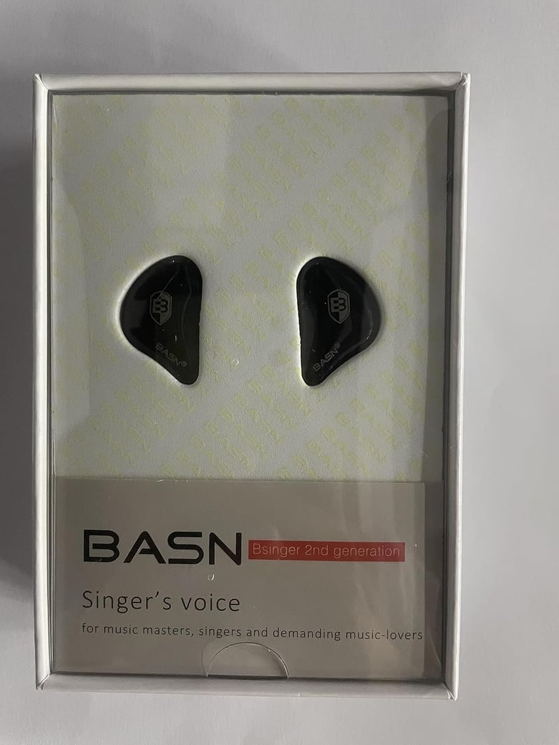 BASN in-Ear monitor fülhallgató fekete, zajszűrős, dupla dinamikus meghajtó, kivehető MMCX kábel, vezetékes művészeknek
