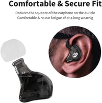 BASN in-Ear monitor fülhallgató fekete, zajszűrős, dupla dinamikus meghajtó, kivehető MMCX kábel, vezetékes művészeknek 4