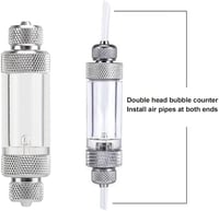 BASTOUR Dupla Buborékszámláló CO2 Méréshez - Ezüst Akvárium Kiegészítő Visszacsapás Védelemmel, Levegő Pumpa Tartozék Akváriumokhoz 6
