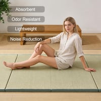 Batel Huh japánska tatami rohož 90x200 cm, skladací matrac z prírodnej trávy Igusa, hrúbka 3,5 cm, na spanie, meditáciu, jogu, zen, futon 4
