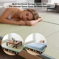 Batel Huh japánska tatami rohož 90x200 cm, skladací matrac z prírodnej trávy Igusa, hrúbka 3,5 cm, na spanie, meditáciu, jogu, zen, futon 3