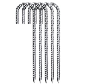 Set 5 țăruși de cort tip J BATENGKEJI, 30 cm, ancoră de sol din oțel galvanizat