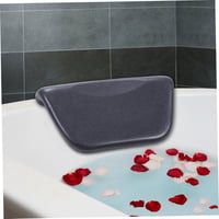 PU Bőr Fürdőkád Párna Ergonomikus Fej- és Nyaktámasz Spa Fürdőpárna Otthoni Kádhoz és Jakuzzihoz Fekete 5