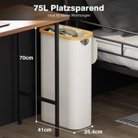 Bathola 75L összecsukható szennyesgyűjtő fedéllel, bézs 2