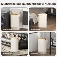 Bathola 75L összecsukható szennyesgyűjtő fedéllel, bézs 7