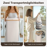 Bathola 75L összecsukható szennyesgyűjtő fedéllel, bézs 3