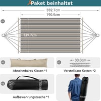 Bathonly Nagy Kétszemélyes Függőágy, 3m Dupla Méret, Ívelt Bambusz Rúddal, Levehető Párnával, Hordtáskával, 204kg Teherbírás, Zöld Levél Min 8