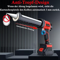 KOONLONG Akkumulátoros Szilikon Kartus Adagoló Makita 18V Akkuhoz, 4 Sebességfokozat, LED Lámpa, Tömítő Eszköz Spatulákkal, Akku Nélkül 6