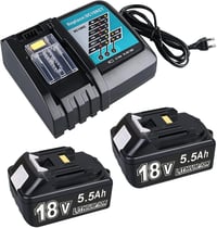BATTOOL 18V 5500mAh Akkumulátor Szett - 2 db Li-ion Akku és DC18RC Töltő - Kompatibilis Makita BL1860 BL1850 BL1840 BL1830 LXT400 Szerszámok 1