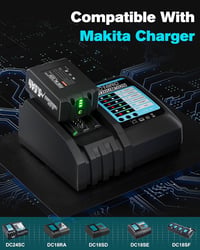 BATTOOL csere akkumulátor Makita 18V Li-ion (BL1850/BL1860/BL1830) LED-del, 5500 mAh - 2 db 4