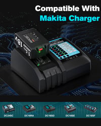 BATTOOL 2 ks náhradná batéria pre Makita 18V 5,5 Ah BL1850 BL1830 BL1860 BL1845 BL1835 BL1815 Li-ion akumulátor s LED indikátorom LXT-400 6