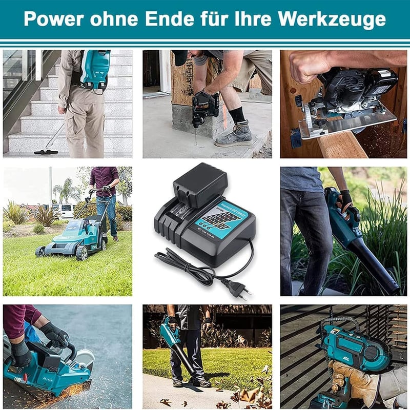 BATTOOL 2x 18V 5500mAh Akkumulátor BL1830 BL1860 Makita Kompatibilis Töltővel