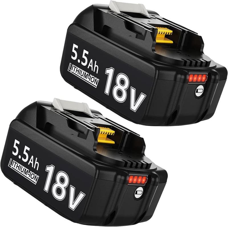 BATTOOL Makita 18V 5,5Ah Li-ion csere akkumulátor LED kijelzővel - 2 db