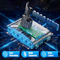 Acumulator BATTOOL 6.0Ah pentru aspirator Dyson V7 SV11 Animal Absolute Fluffy Motorhead Pro Trigger, cu filtru de schimb pentru mașină și barcă 3