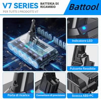 Acumulator de schimb BATTOOL 6000 mAh pentru aspirator vertical fără fir Dyson V7 Animal Fluffy Absolute Parquet Motorhead 5