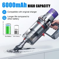 BATTOOL 6000 mAh V10 Pótakkumulátor Dyson Porszívókhoz - Kompatibilis Animal, Absolute, Motörhead, Fluffy, SV12 modellekkel - Szűrővel és Ke 3