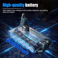 BATTOOL 6000 mAh V10 Pótakkumulátor Dyson Porszívókhoz - Kompatibilis Animal, Absolute, Motörhead, Fluffy, SV12 modellekkel - Szűrővel és Ke 6