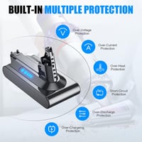 BATTOOL 6000 mAh V10 Pótakkumulátor Dyson Porszívókhoz - Kompatibilis Animal, Absolute, Motörhead, Fluffy, SV12 modellekkel - Szűrővel és Ke 4
