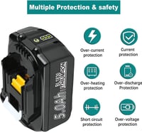 BATTOOL Makita 18V LXT csereakku töltővel - 5,0 Ah (DC18RC 4A) 6