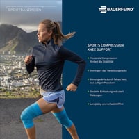 Bauerfeind Sports Compression Knee Support Kompresná kolenná bandáž, unisex, veľkosť S, námornícka modrá – na beh, futbal a fitnes, 1 ks 5